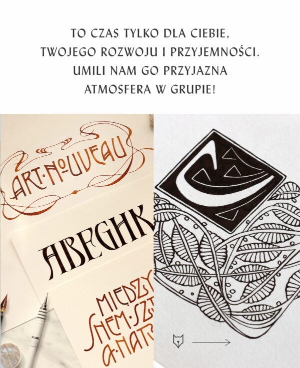 5-miesięczny kurs kaligrafii online. Perły secesji - litery w stylu Art Nouveau - obrazek 4